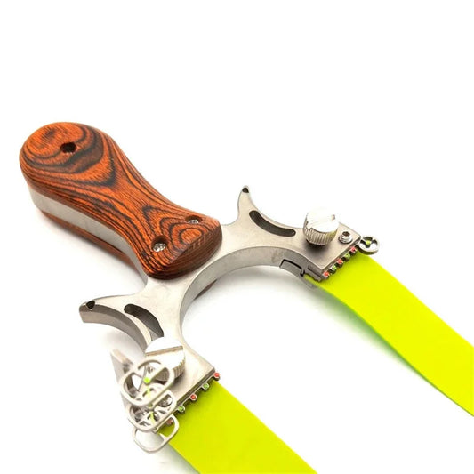 Professional Hunting Slingshot High Quality Stainless Steel Catapult with Flat Rubber Band Outdoor Shooting Game Sling Shot Set