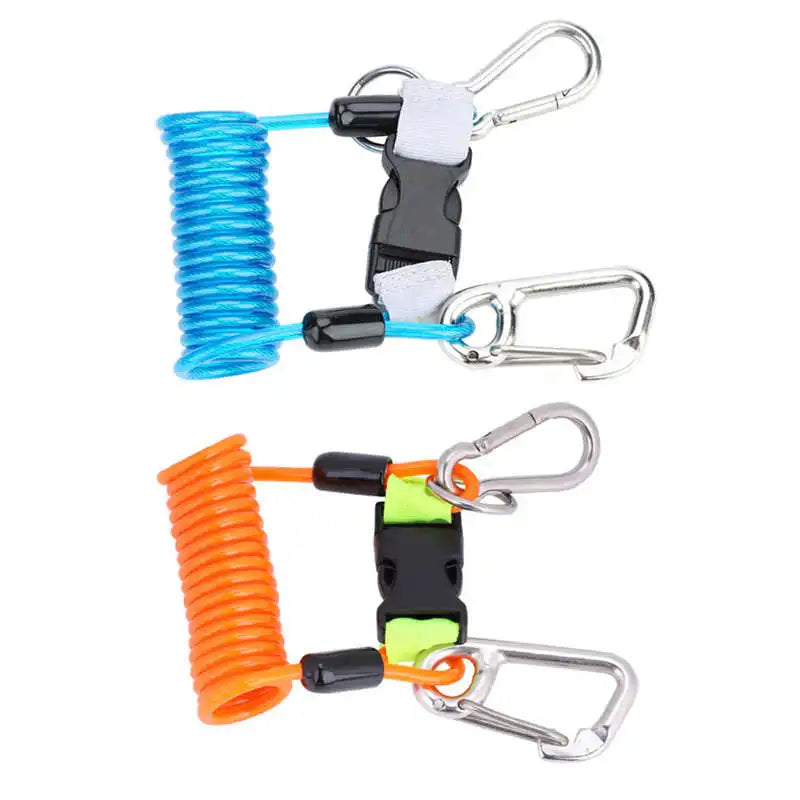 Diving Lanyard Anti-lost Spring Coil Safety Emergency Lanyard Little Tool with Quick Release for Diving Outdoor Climbing