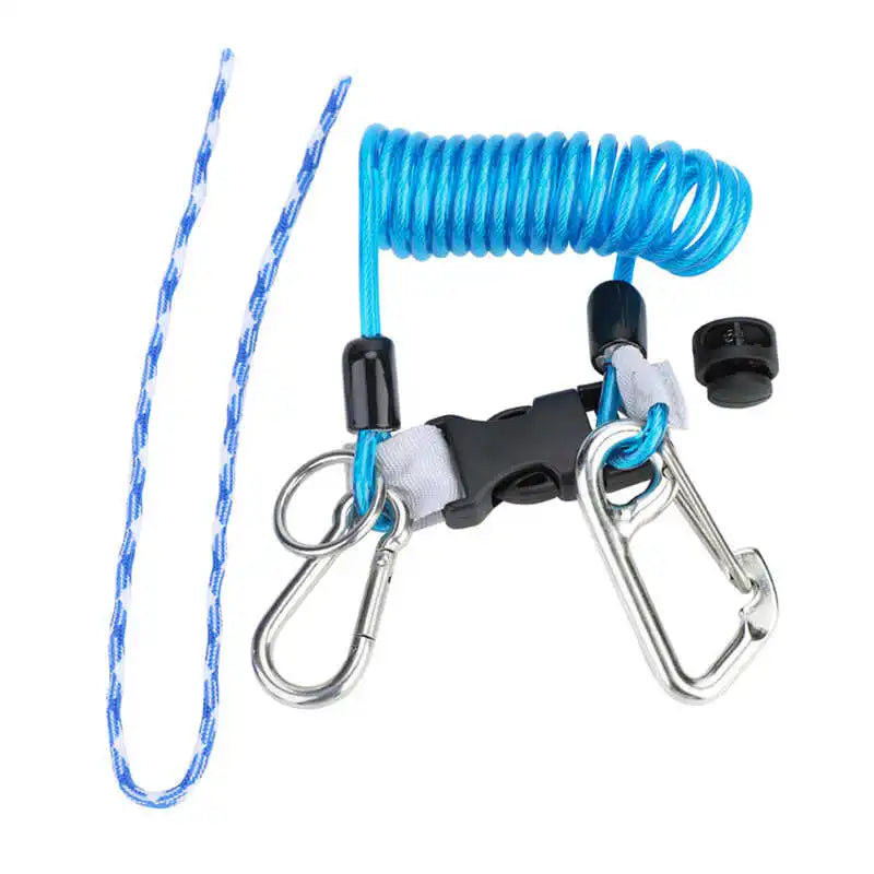 Diving Lanyard Anti-lost Spring Coil Safety Emergency Lanyard Little Tool with Quick Release for Diving Outdoor Climbing