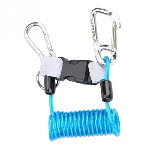 Diving Lanyard Anti-lost Spring Coil Safety Emergency Lanyard Little Tool with Quick Release for Diving Outdoor Climbing