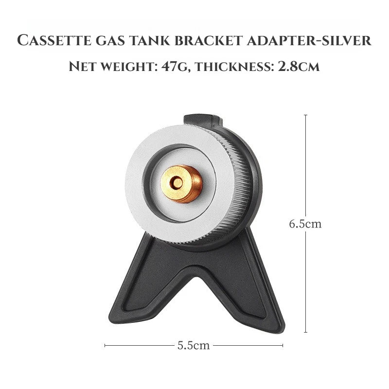 Butane Adapter With Bracket Outdoor Butane Gas Conversion Joint Camping Stove Adapter Screw Valve Output Nozzle Bottle Adapter