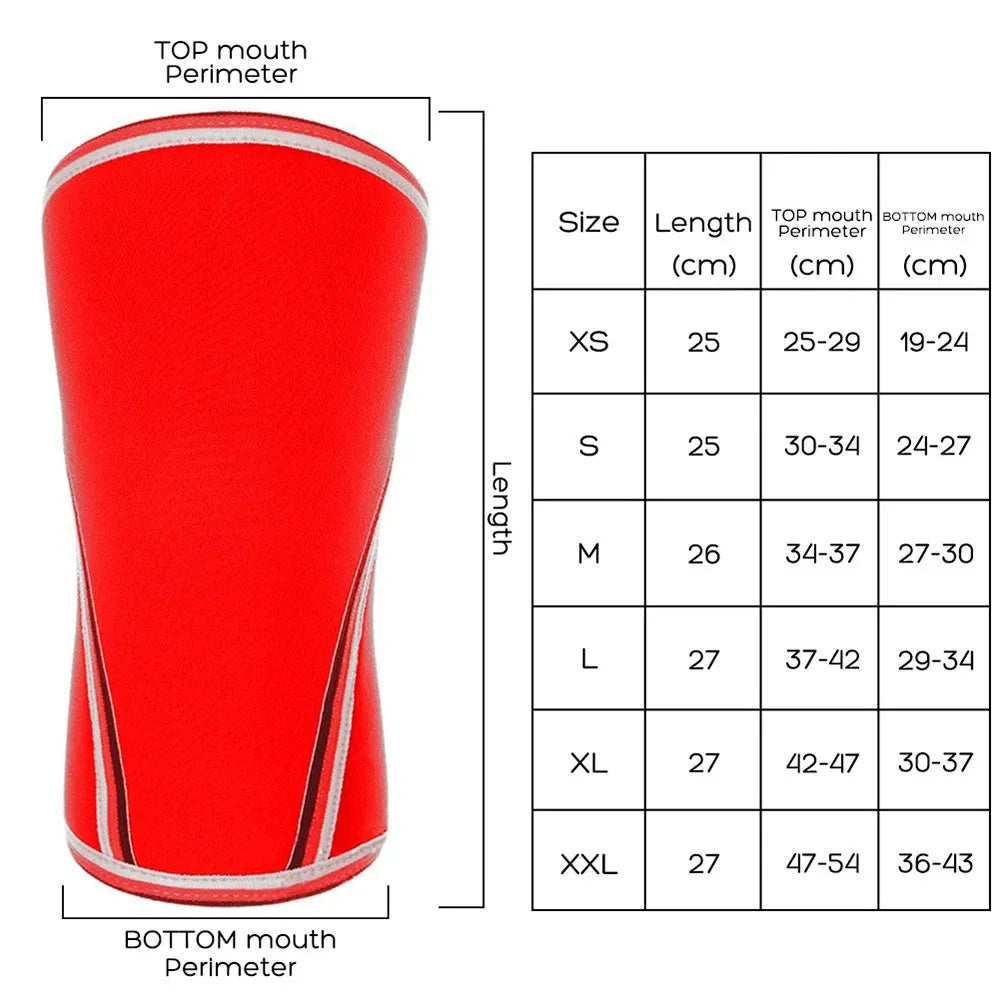 Weightlifting Knee Support Sleeve Neoprene Sports Knee Brace 7mm Anti-Sprain Powerlifting Hiking Cycling Training Protector