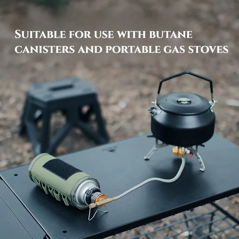 Butane Adapter With Bracket Outdoor Butane Gas Conversion Joint Camping Stove Adapter Screw Valve Output Nozzle Bottle Adapter