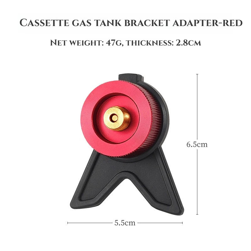Butane Adapter With Bracket Outdoor Butane Gas Conversion Joint Camping Stove Adapter Screw Valve Output Nozzle Bottle Adapter