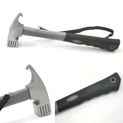 Camping Hammer: Heavy-Duty Multifunctional Steel Hammer with Tent Stake Remover & Holding Strap!Outdoor Camping