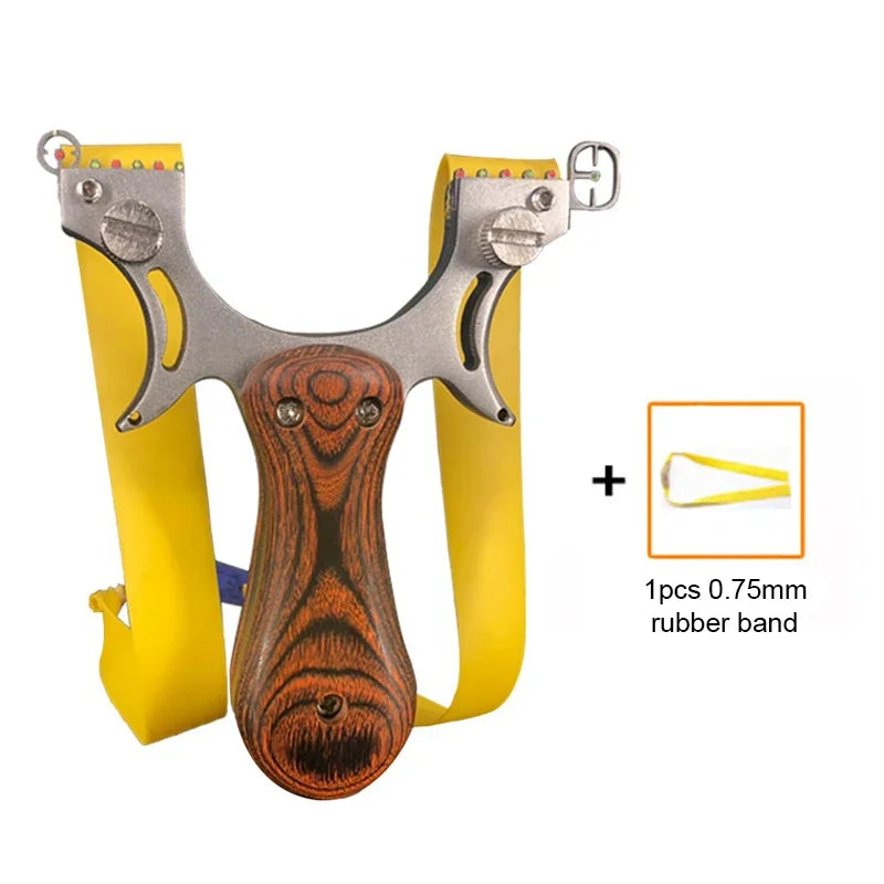 Professional Hunting Slingshot High Quality Stainless Steel Catapult with Flat Rubber Band Outdoor Shooting Game Sling Shot Set