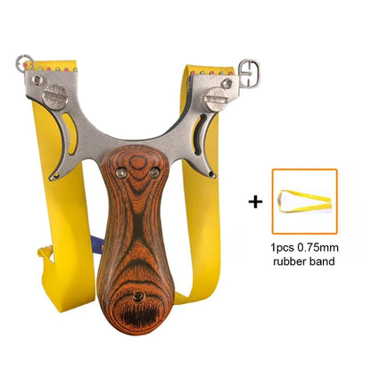 Professional Hunting Slingshot High Quality Stainless Steel Catapult with Flat Rubber Band Outdoor Shooting Game Sling Shot Set