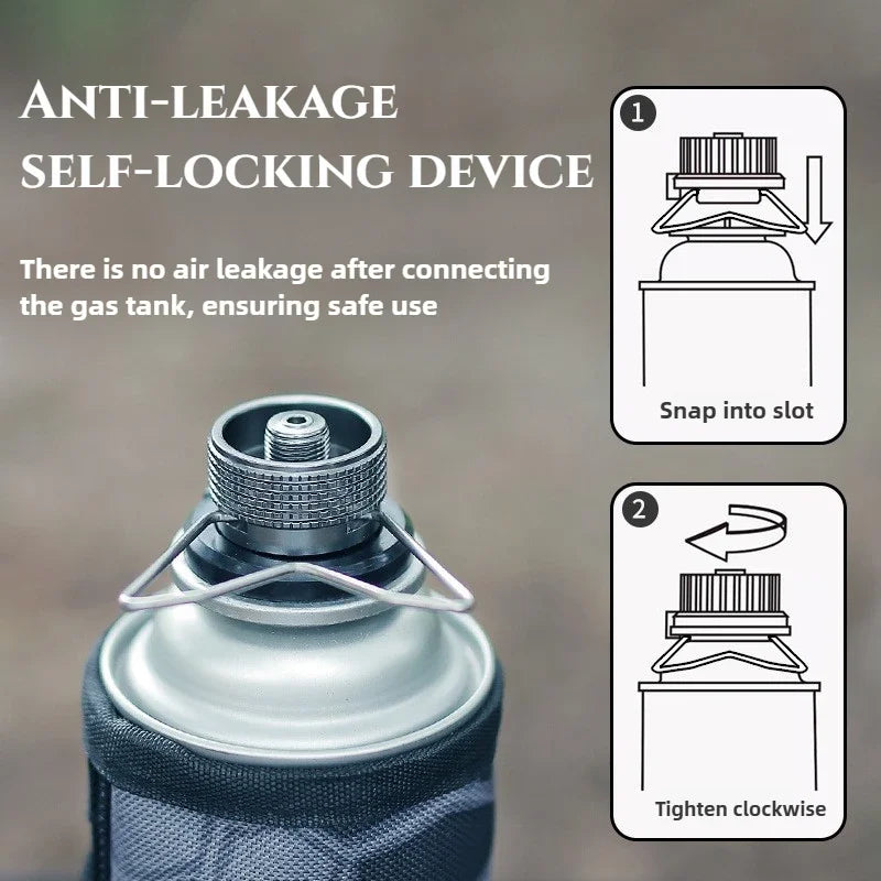 Butane Adapter With Bracket Outdoor Butane Gas Conversion Joint Camping Stove Adapter Screw Valve Output Nozzle Bottle Adapter