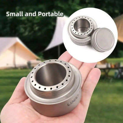 Camping Stove Portable Mini Aluminum Alloy Alcohol Stove with Lid Outdoor Camping Hiking Backpacking Cooking Stove