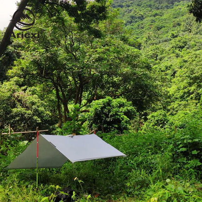 ARICXI Ultralight Hiking Cycling Raincoat Outdoor Awning Camping Mini Tarp Sun Shelter updated 15D Silicone & silver coating