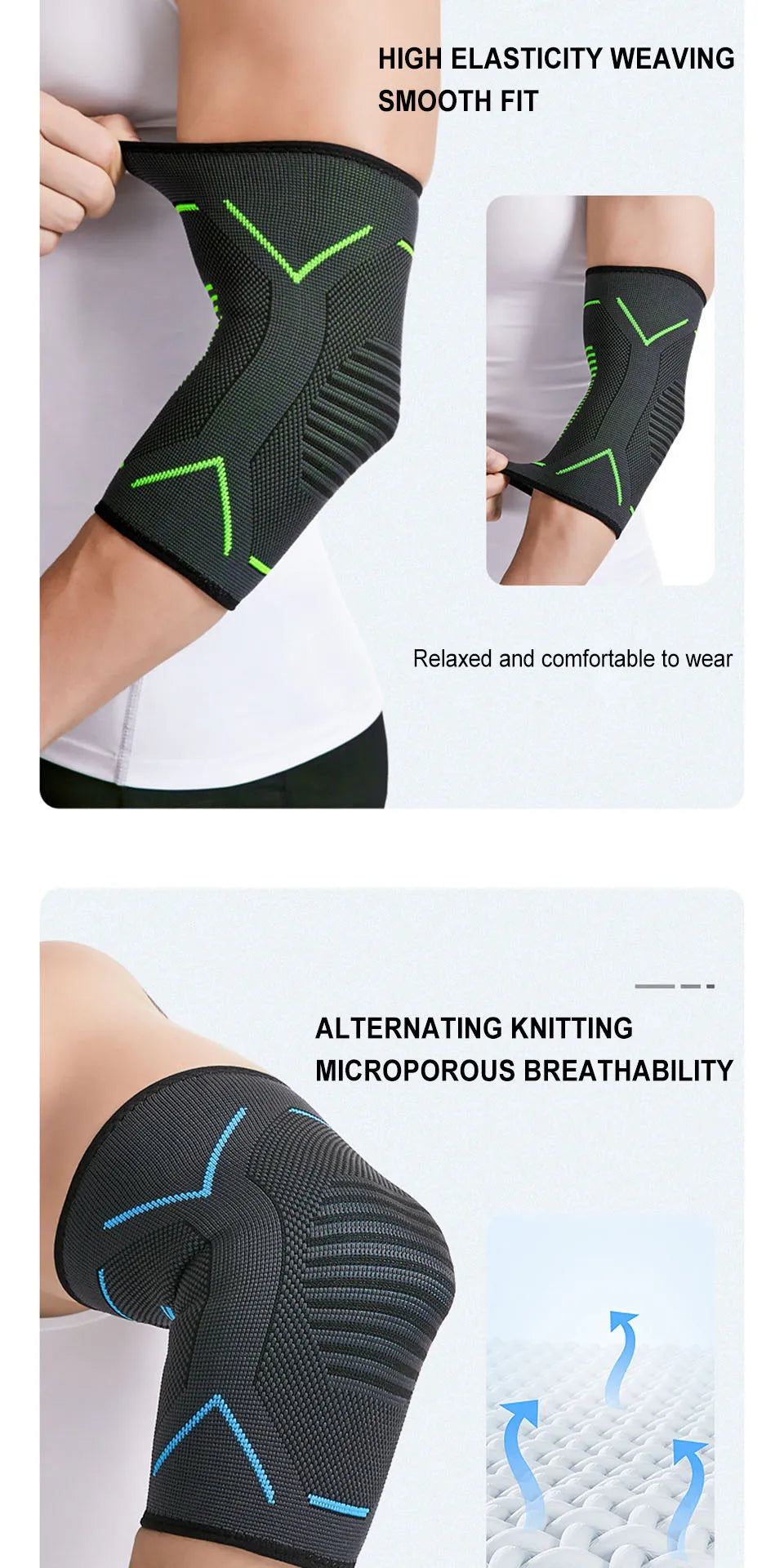 AOLIKES 1PCS New Elbow Compression Sleeve,Tennis Elbow Braces for Tendonitis and Tennis Elbow,Arm Supports golfer elbow support