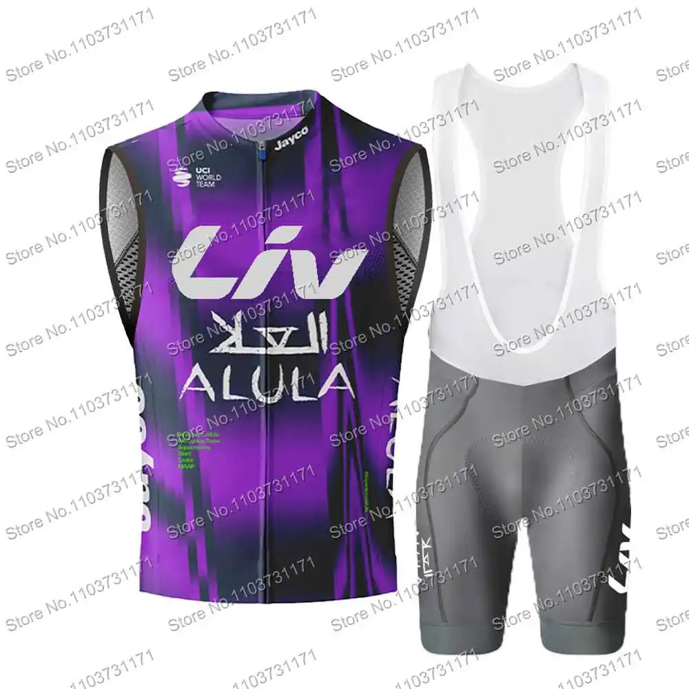2025 Pro Team Jayco Alula Wind Vest Bicycle Clothing Sleeveless Multicolored Mens Cycling Vest Windproof MTB Windbreaker