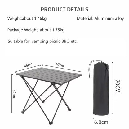 TARKA Ultralight Portable Folding Camping Table for Outdoor Picnic BBQ High Strength Aluminum Portable Desk