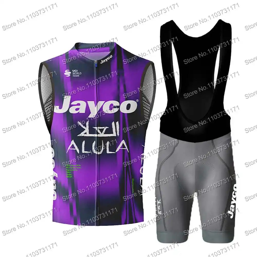 2025 Pro Team Jayco Alula Wind Vest Bicycle Clothing Sleeveless Multicolored Mens Cycling Vest Windproof MTB Windbreaker