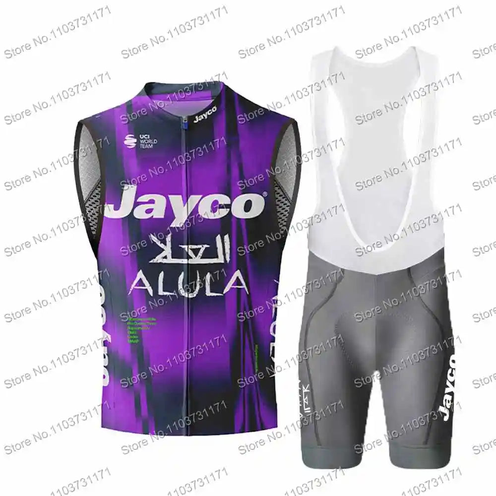 2025 Pro Team Jayco Alula Wind Vest Bicycle Clothing Sleeveless Multicolored Mens Cycling Vest Windproof MTB Windbreaker