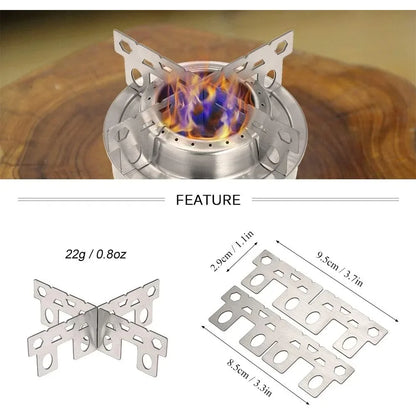 Camping Stove Portable Mini Aluminum Alloy Alcohol Stove with Lid Outdoor Camping Hiking Backpacking Cooking Stove