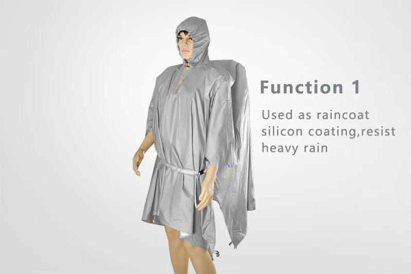 ARICXI Ultralight Hiking Cycling Raincoat Outdoor Awning Camping Mini Tarp Sun Shelter updated 15D Silicone & silver coating