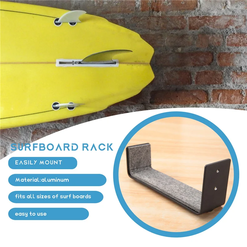 AU13-1 Set Surfboard Wall Rack, Surf Board Racks For The Wall Display Mount Storage For Shortboards And Longboards