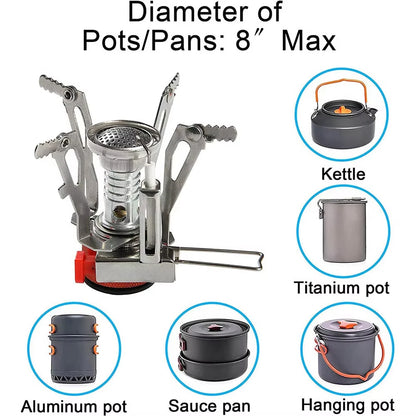 1PC Ultralight Portable Camping Stoves, Adjustable Valve Stove For Backpacking, Hiking, Mountaineering, Camping