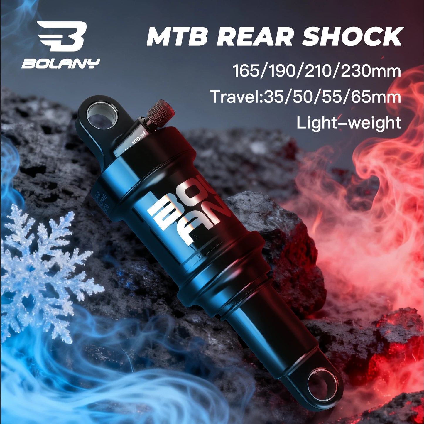 BOLANY Soft Tail Bike Air Rear Absorber Mountain Bike Rear Shock Suspension XC DH Shock MTB 165/190/210/230mm Bike Parts