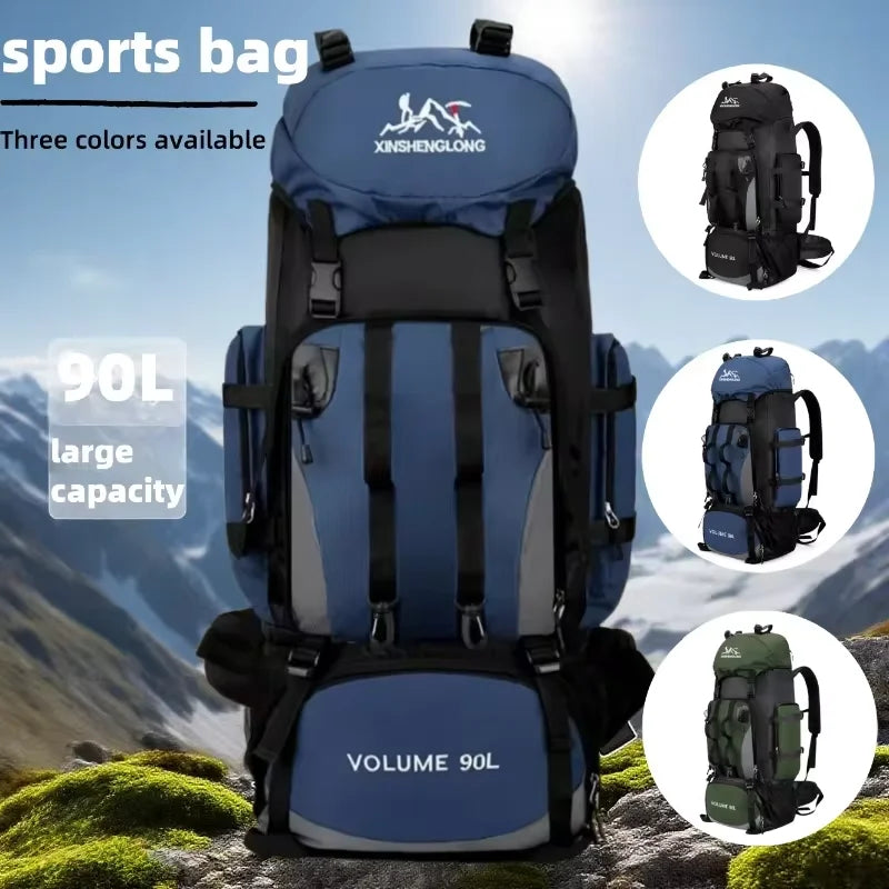 90L Waterproof Hiking Backpack Camping Rucksack Large Capacity Travel Outdoor Sports Bag for Trekking Backpacking and Adventure
