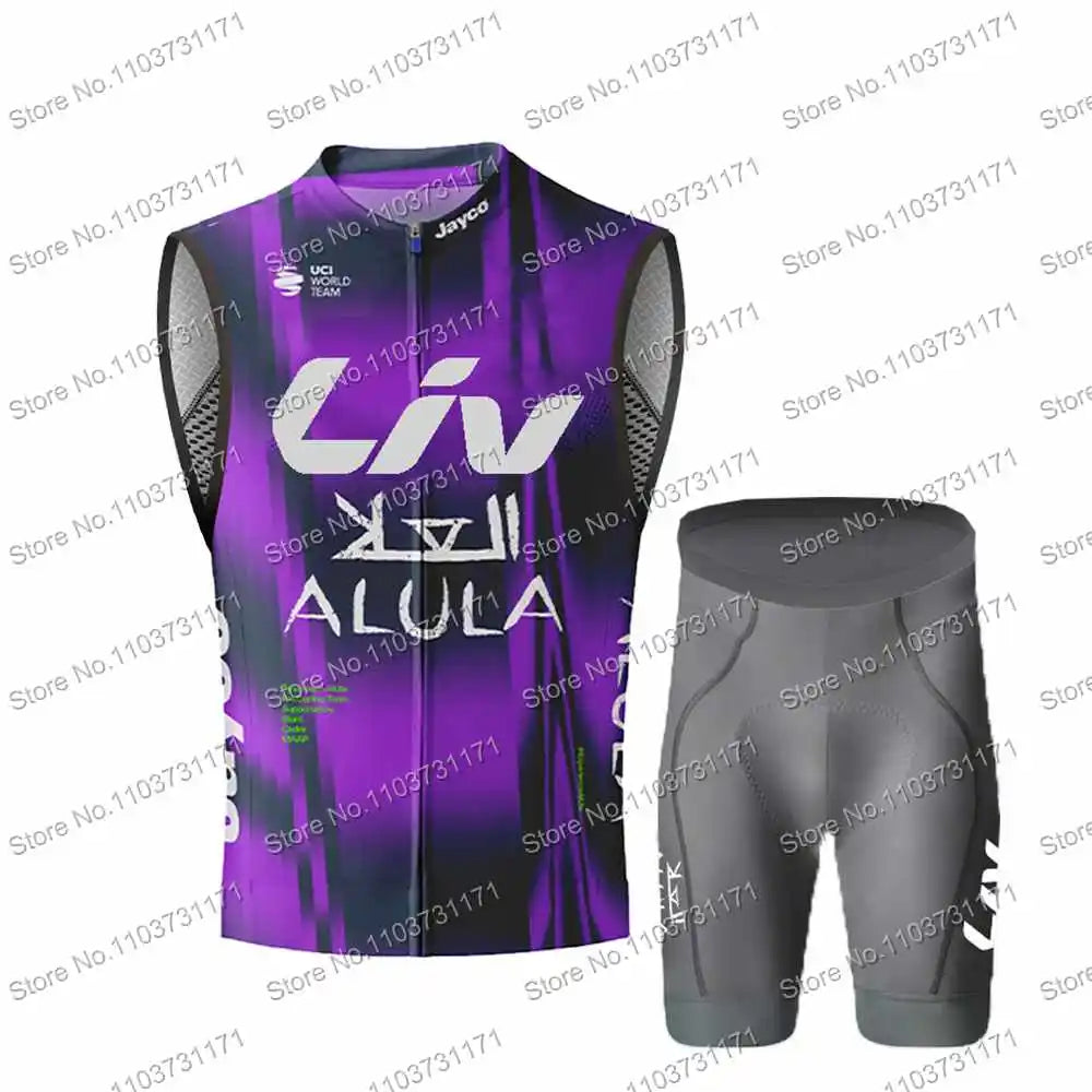 2025 Pro Team Jayco Alula Wind Vest Bicycle Clothing Sleeveless Multicolored Mens Cycling Vest Windproof MTB Windbreaker