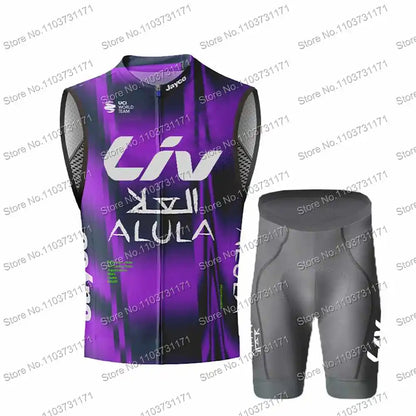 2025 Pro Team Jayco Alula Wind Vest Bicycle Clothing Sleeveless Multicolored Mens Cycling Vest Windproof MTB Windbreaker