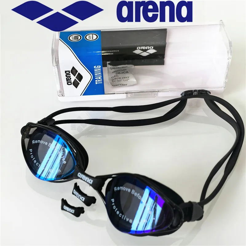 ARENA professional waterproof and anti fog high-definition adult swimming goggles silicone swim cap