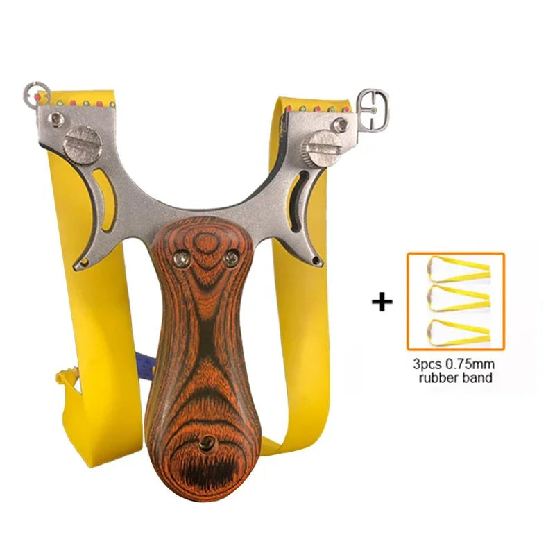 Professional Hunting Slingshot High Quality Stainless Steel Catapult with Flat Rubber Band Outdoor Shooting Game Sling Shot Set