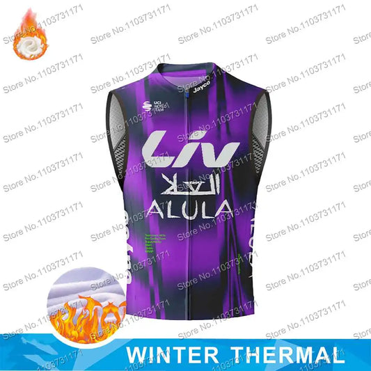 2025 Pro Team Jayco Alula Wind Vest Bicycle Clothing Sleeveless Multicolored Mens Cycling Vest Windproof MTB Windbreaker