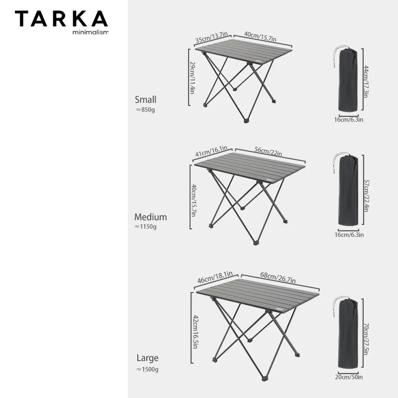 TARKA Ultralight Portable Folding Camping Table for Outdoor Picnic BBQ High Strength Aluminum Portable Desk