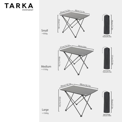 TARKA Ultralight Portable Folding Camping Table for Outdoor Picnic BBQ High Strength Aluminum Portable Desk