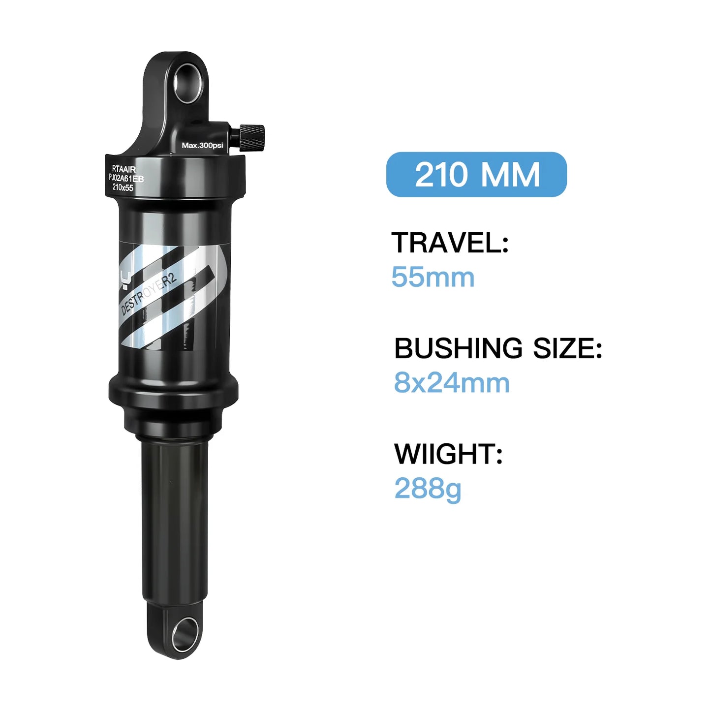 BOLANY Soft Tail Bike Air Rear Absorber Mountain Bike Rear Shock Suspension XC DH Shock MTB 165/190/210/230mm Bike Parts