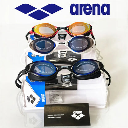 ARENA professional waterproof and anti fog high-definition adult swimming goggles silicone swim cap