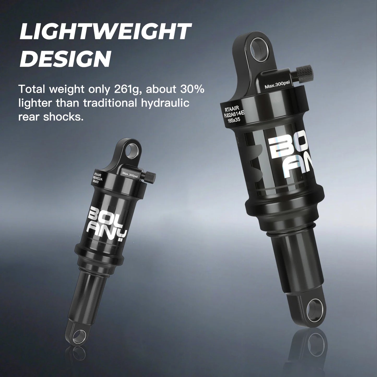 BOLANY Soft Tail Bike Air Rear Absorber Mountain Bike Rear Shock Suspension XC DH Shock MTB 165/190/210/230mm Bike Parts